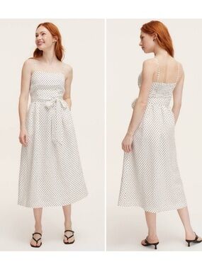Kate Spade x Target Sleeveless Polka Dot Tie-waist Linen Midi Dress